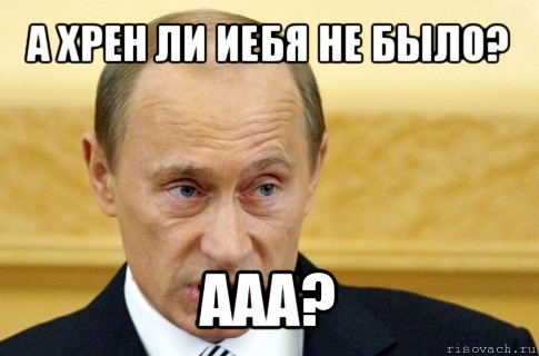 а хрен ли иебя не было? ааа?, Мем путин