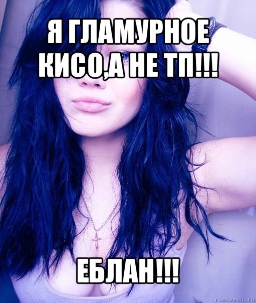 я гламурное кисо,а не тп!!! еблан!!!, Мем тупая пизда