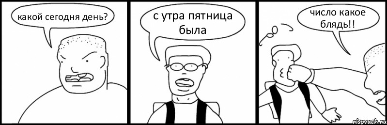 какой сегодня день? с утра пятница была число какое блядь!!