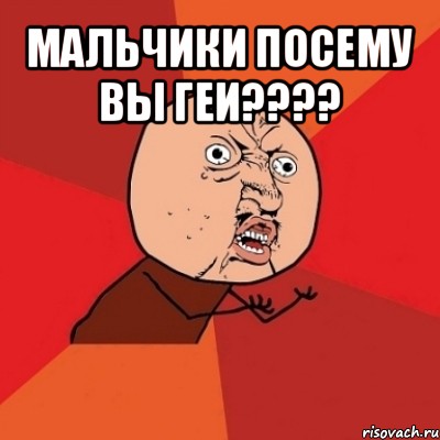 мальчики посему вы геи??? , Мем Почему