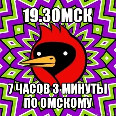 19.30мск 7 часов 3 минуты по омскому, Мем Омская птица