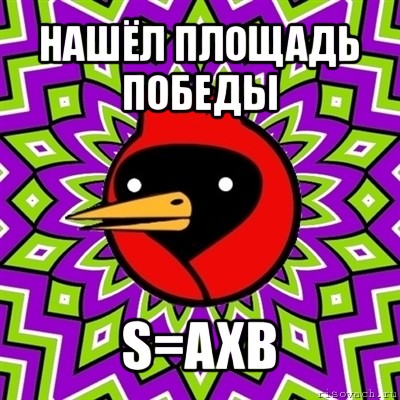 нашёл площадь победы s=axb, Мем Омская птица