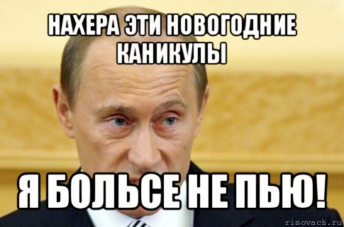 нахера эти новогодние каникулы я больсе не пью!, Мем путин