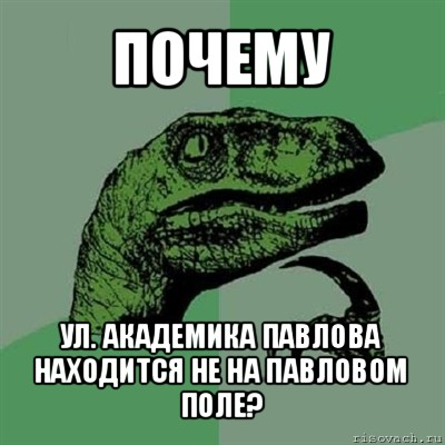 почему ул. академика павлова находится не на павловом поле?, Мем Филосораптор