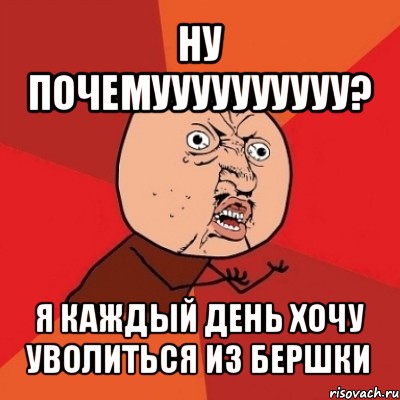 ну почемуууууууууу? я каждый день хочу уволиться из бершки