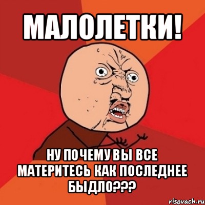 малолетки! ну почему вы все материтесь как последнее быдло???, Мем Почему