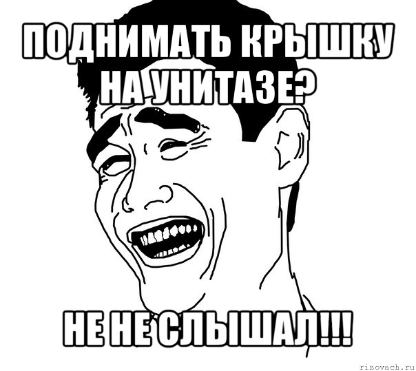 поднимать крышку на унитазе? не не слышал!!!, Мем Яо минг