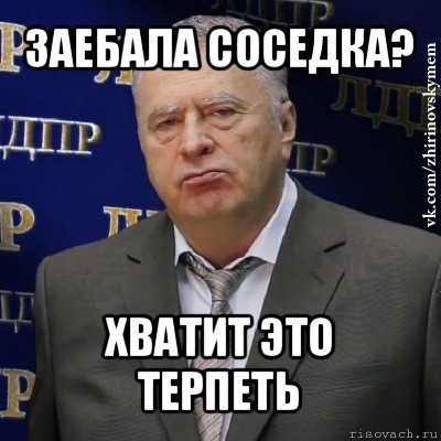 заебала соседка? хватит это терпеть, Мем Хватит это терпеть (Жириновский)