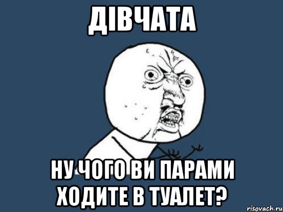 дівчата ну чого ви парами ходите в туалет?, Мем Ну почему