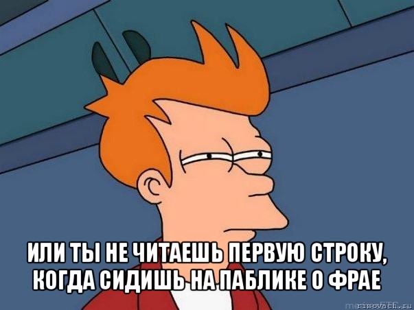  или ты не читаешь первую строку, когда сидишь на паблике о фрае, Мем  Фрай (мне кажется или)