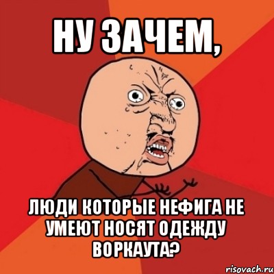 ну зачем, люди которые нефига не умеют носят одежду воркаута?, Мем Почему