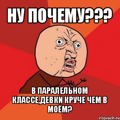 ну почему??? в паралельном классе,девки круче чем в моём?, Мем Почему