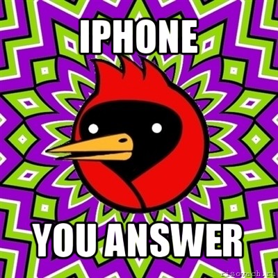 iphone you answer, Мем Омская птица