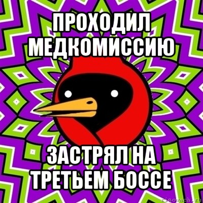 проходил медкомиссию застрял на третьем боссе, Мем Омская птица