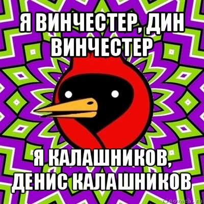 я винчестер, дин винчестер я калашников, денис калашников, Мем Омская птица