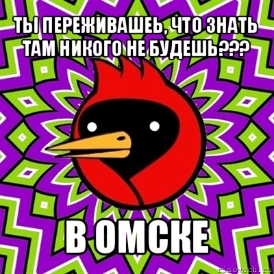 ты переживашеь, что знать там никого не будешь??? в омске, Мем Омская птица