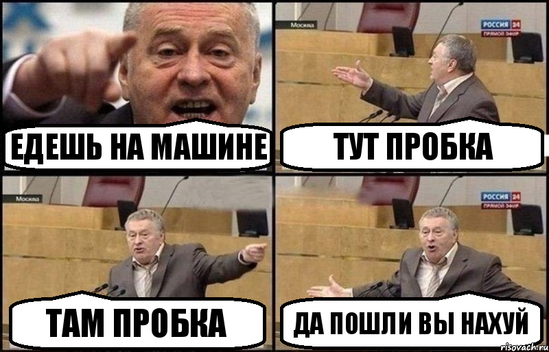 Едешь на машине Тут пробка Там пробка Да пошли вы нахуй, Комикс Жириновский