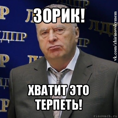 зорик! хватит это терпеть!, Мем Хватит это терпеть (Жириновский)