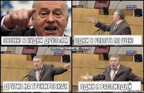 Звоню в будни друзьям Одни в работе по шею Другие на тренировках Один я распиздяй