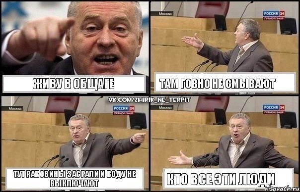 Живу в общаге там говно не смывают тут раковины засрали и воду не выключают кто все эти люди, Комикс Жириновский