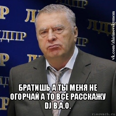  братишь а ты меня не огорчай а то все расскажу dj b.a.o., Мем Хватит это терпеть (Жириновский)