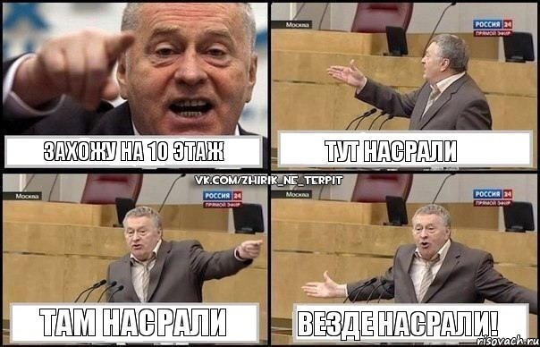 захожу на 10 этаж тут насрали там насрали везде насрали!, Комикс Жириновский