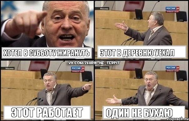 Хотел в субботу жирануть Этот в деревню уехал Этот работает Один не бухаю, Комикс Жириновский