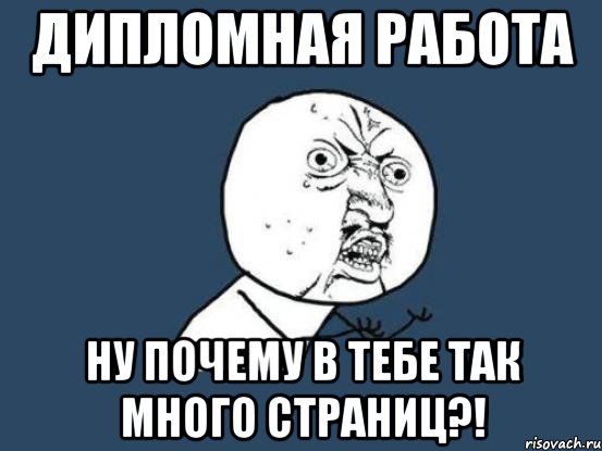 дипломная работа ну почему в тебе так много страниц?!, Мем Ну почему