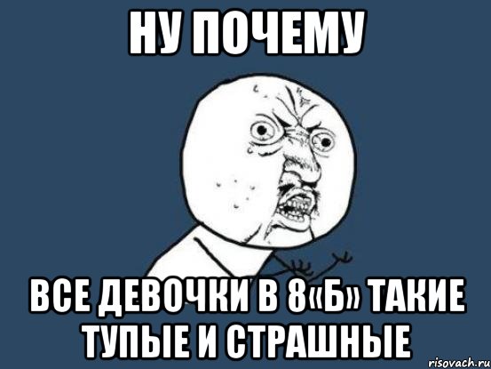 ну почему все девочки в 8«б» такие тупые и страшные, Мем Ну почему