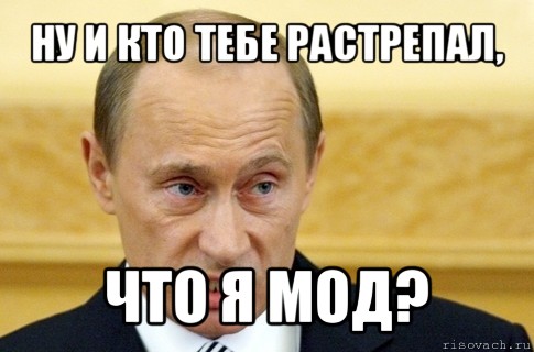 ну и кто тебе растрепал, что я мод?, Мем путин