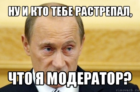 ну и кто тебе растрепал, что я модератор?, Мем путин