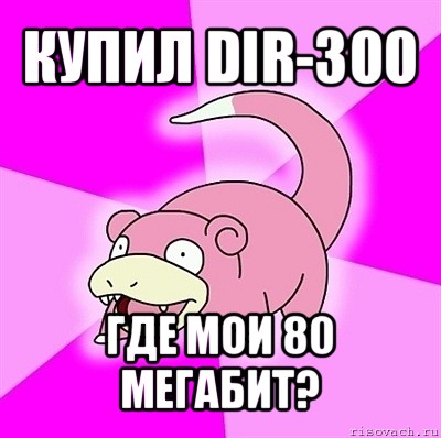 купил dir-300 где мои 80 мегабит?, Мем слоупок