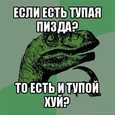 если есть тупая пизда? то есть и тупой хуй?, Мем Филосораптор