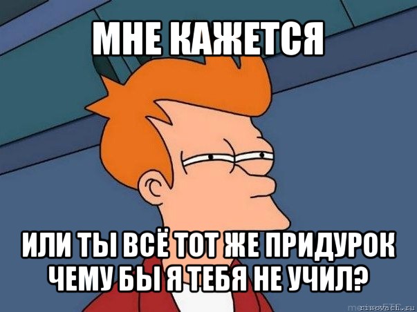 мне кажется или ты всё тот же придурок чему бы я тебя не учил?, Мем  Фрай (мне кажется или)