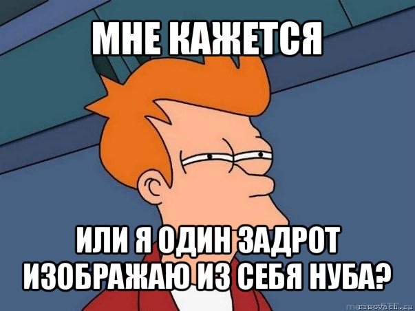 мне кажется или я один задрот изображаю из себя нуба?, Мем  Фрай (мне кажется или)