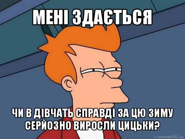 мені здається чи в дівчать справді за цю зиму серйозно виросли цицьки?, Мем  Фрай (мне кажется или)