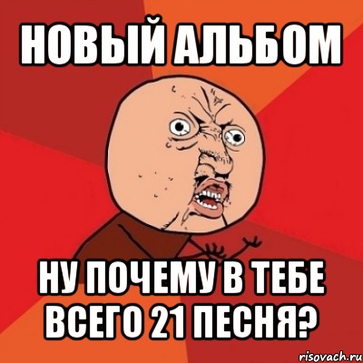 новый альбом ну почему в тебе всего 21 песня?, Мем Почему