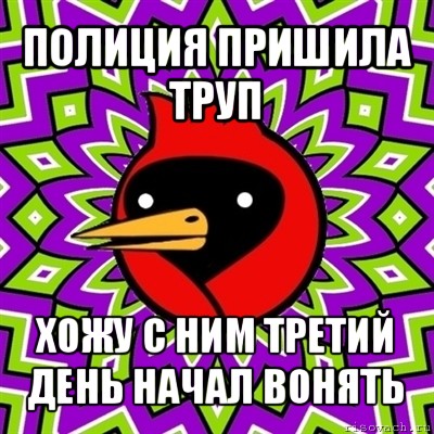 полиция пришила труп хожу с ним третий день начал вонять, Мем Омская птица