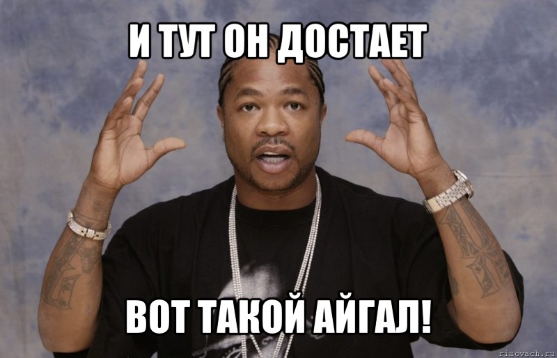 и тут он достает вот такой айгал!, Мем Xzibit