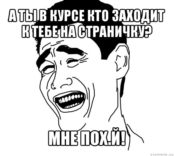 а ты в курсе кто заходит к тебе на страничку? мне пох.й!, Мем Яо минг