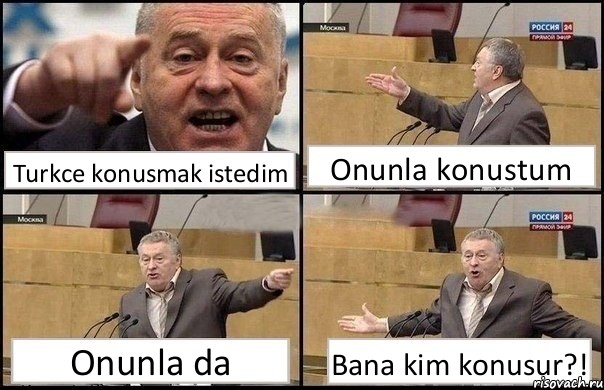 Turkce konusmak istedim Onunla konustum Onunla da Bana kim konusur?!, Комикс Жириновский