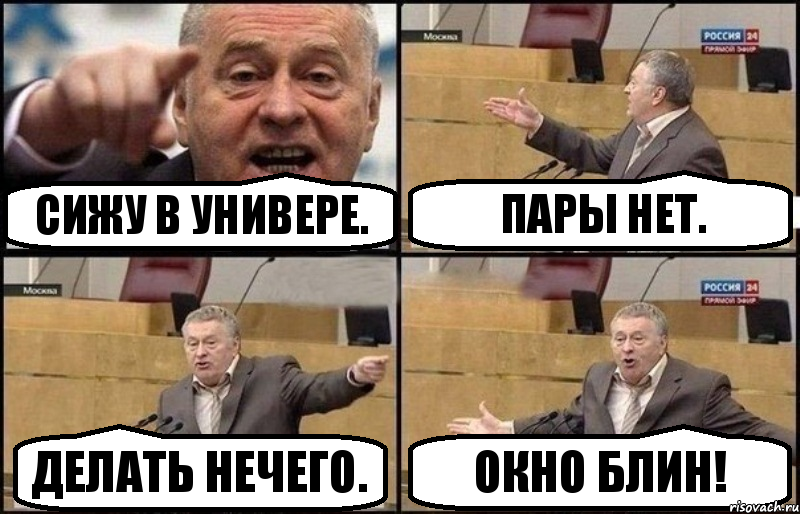 Сижу в универе. Пары нет. Делать нечего. Окно блин!, Комикс Жириновский