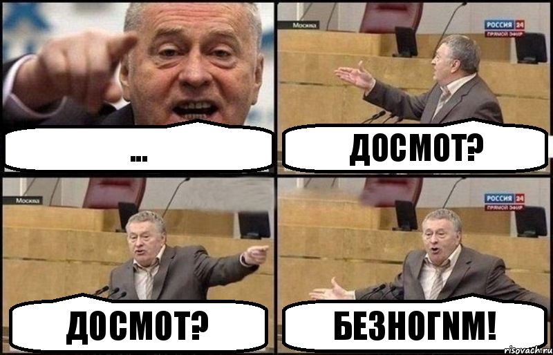 ... ДОСМОТ? ДОСМОТ? БЕЗНОГNМ!, Комикс Жириновский