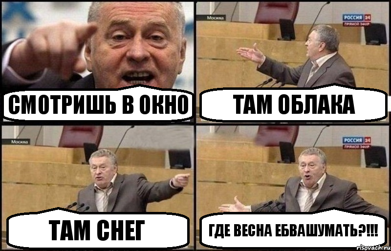 Смотришь в окно Там облака Там снег Где весна ебвашумать?!!!, Комикс Жириновский