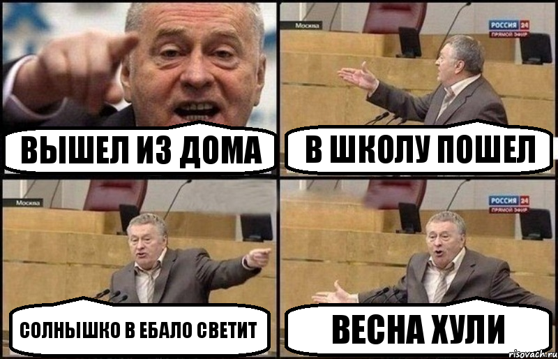 Вышел из дома В школу пошел Солнышко в ебало светит Весна хули, Комикс Жириновский