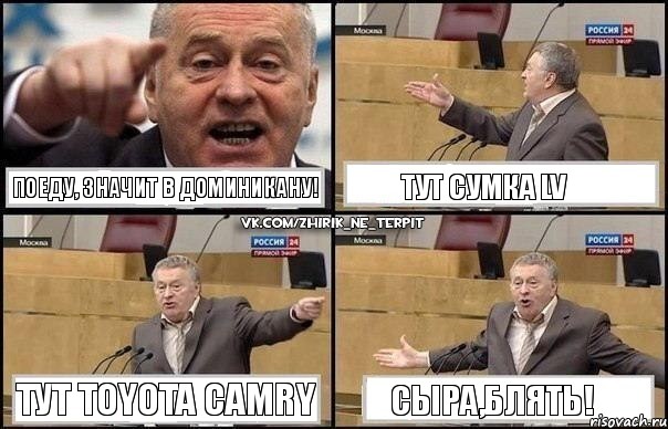 Поеду, значит в ДоминикАну! тут сумка LV тут Toyota Camry СЫРА,блять!, Комикс Жириновский