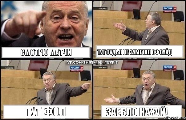 смотрю матчи тут судья не заметил офсайд тут фол заебло нахуй!, Комикс Жириновский