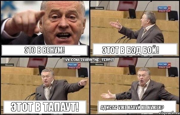 Это в Венум! Этот в Бэд Бой! Этот в Тапаут! Адисас уже нахуй не нужен?, Комикс Жириновский