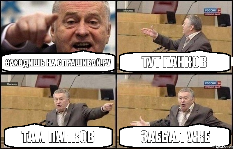 Заходишь на спрашивай.ру Тут Панков Там Панков Заебал уже, Комикс Жириновский