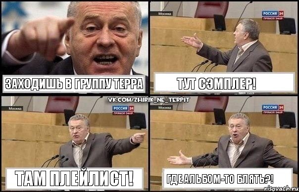 Заходишь в группу ТЕРРА Тут сэмплер! Там плейлист! Где альбом-то блять?!, Комикс Жириновский